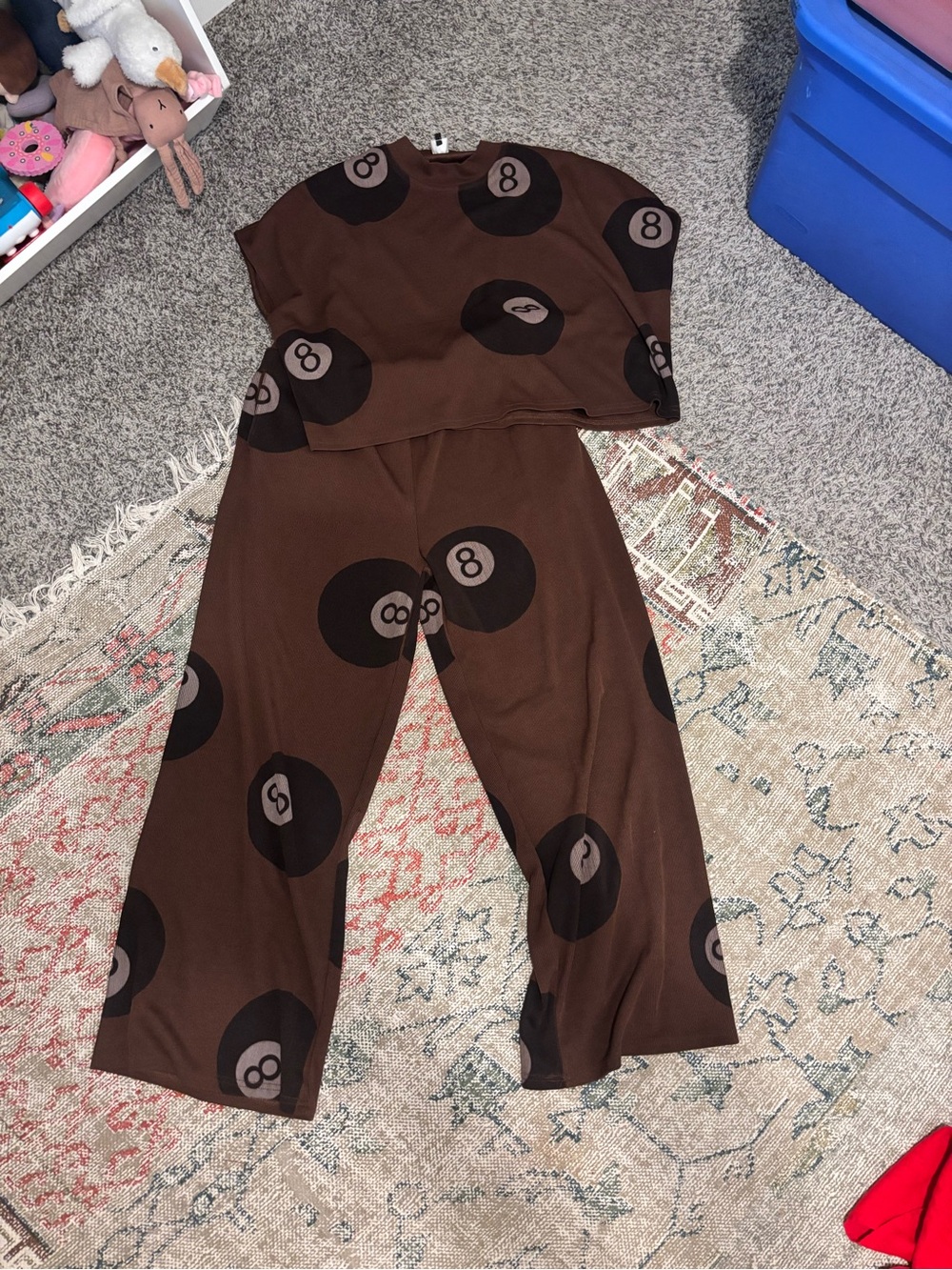 Red Dress Boutique Brown 8-Ball Pajama Set